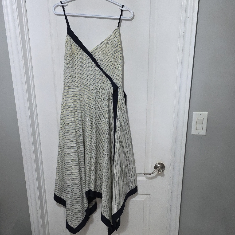 Banana Republic Asymmetrical Striped Dress - Cream and Black